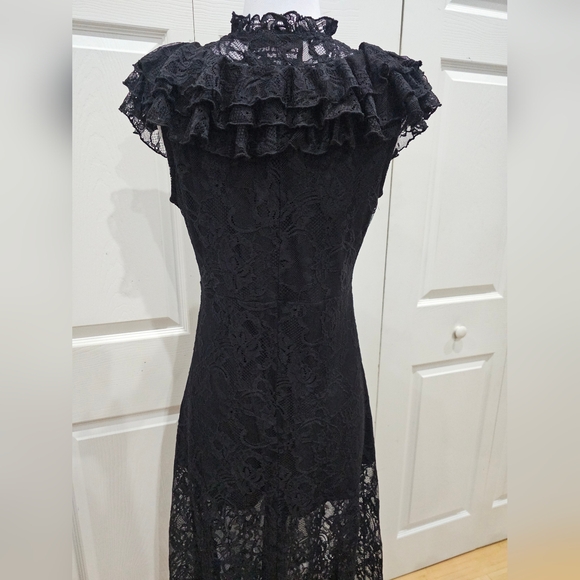 ~SOLD~ Killstar Goth Victorian Black Lace Vampires Ball Button up Maxi Dress S - Picture 8 of 13